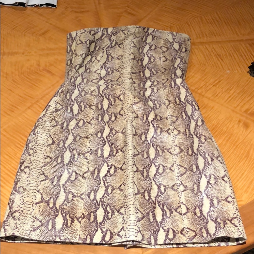 Leather strapless dress animal print - Picture 1 of 3